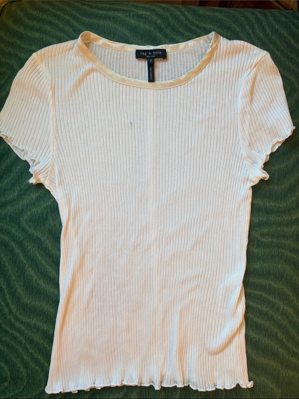 rag & bone Off-White Ribbed Short-Sleeve Tee - Picture 6 of 6